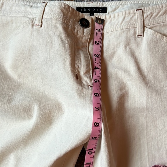 Theory wide leg cream colored jeans - Picture 5 of 11